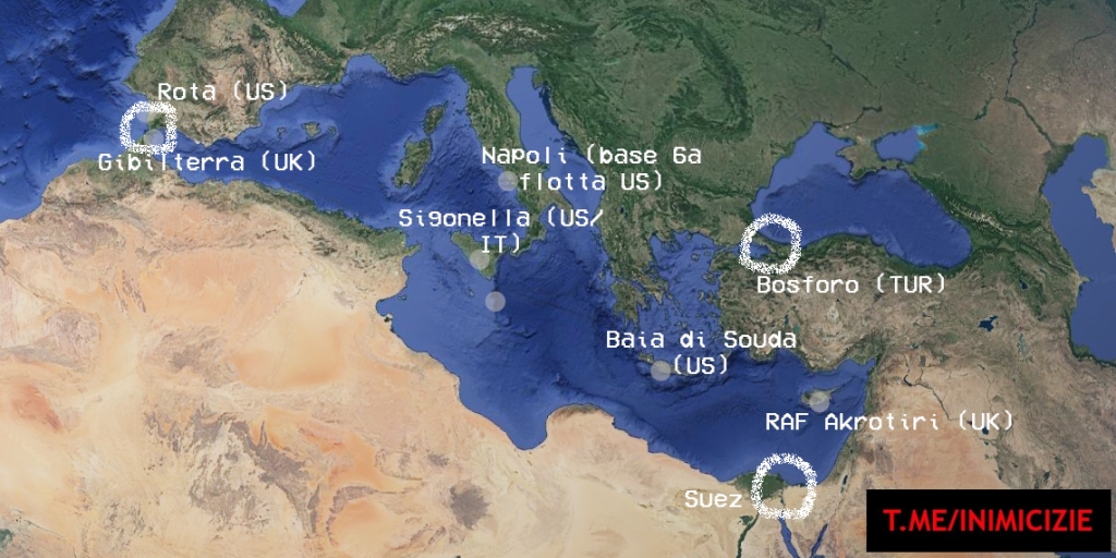 Controllo angloamericano del Mediterraneo e delle sue strozzature